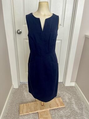 Boden Navy Sleeveless Notch-Neck Midi Dress
